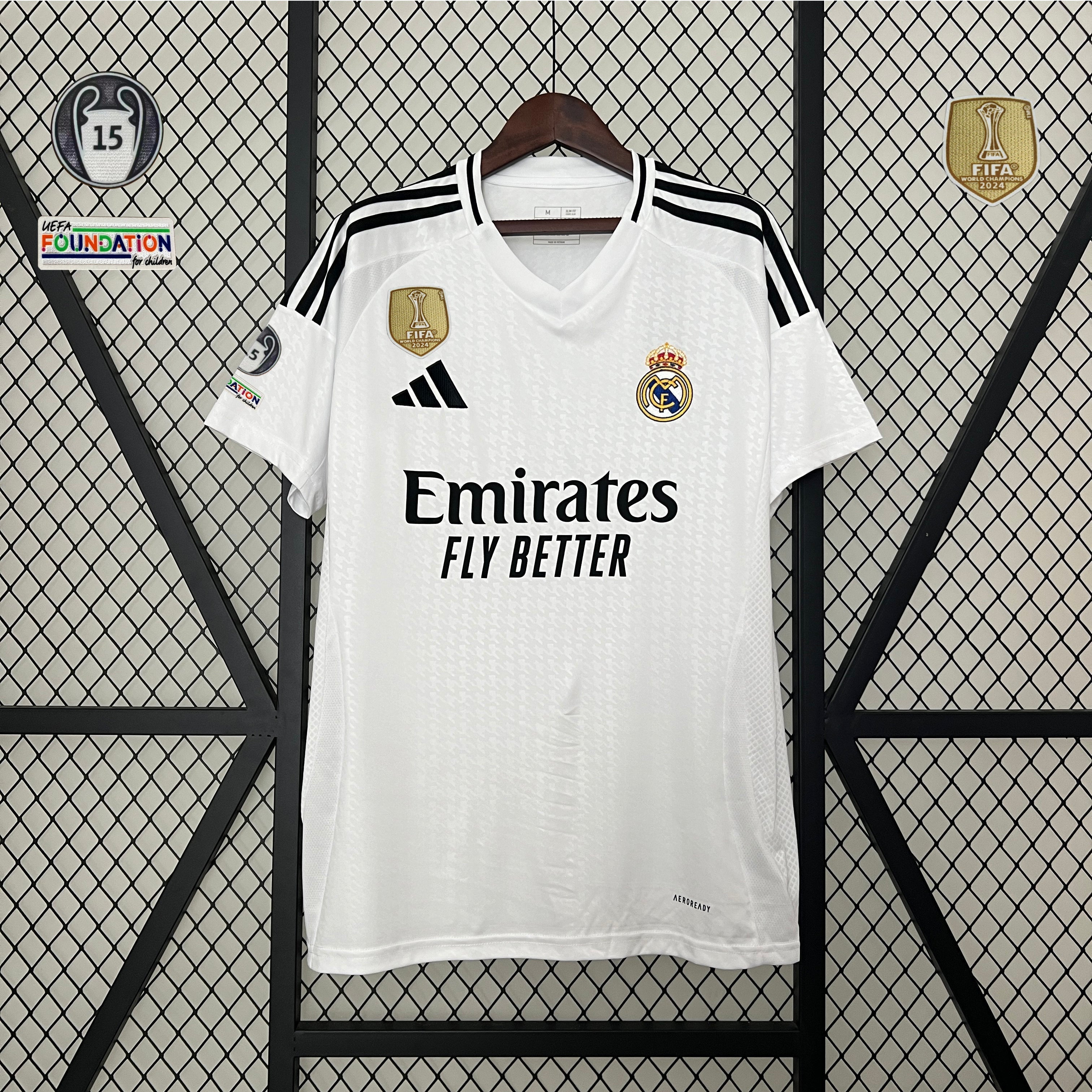 Camiseta Real Madrid Home 24/25 - Con Patch UCL 15