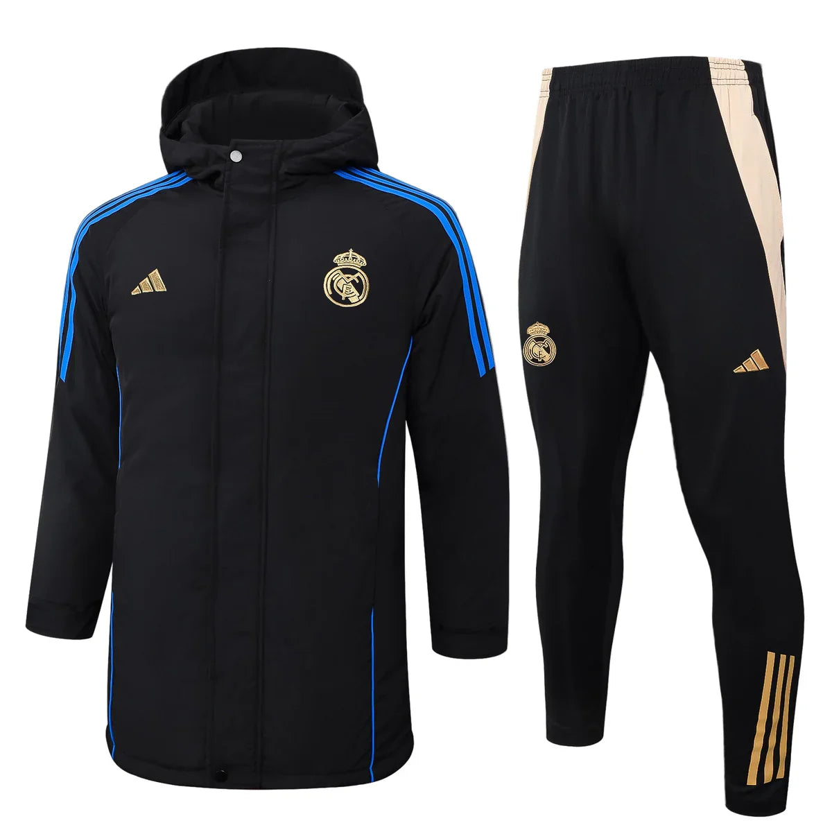 Abrigo acolchado impermeable + pantalones del Real Madrid