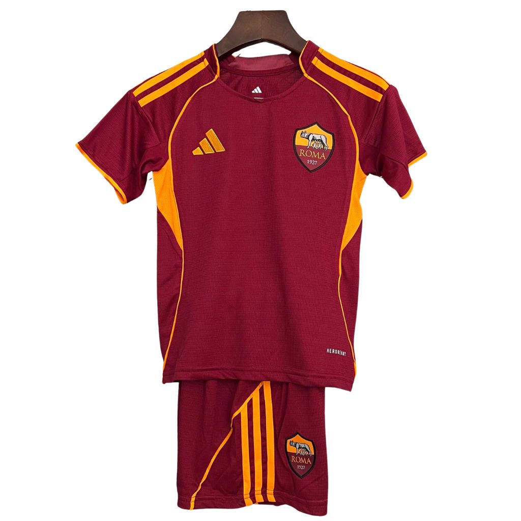 Camiseta y Pantalones para niños AS Roma Home 25/26