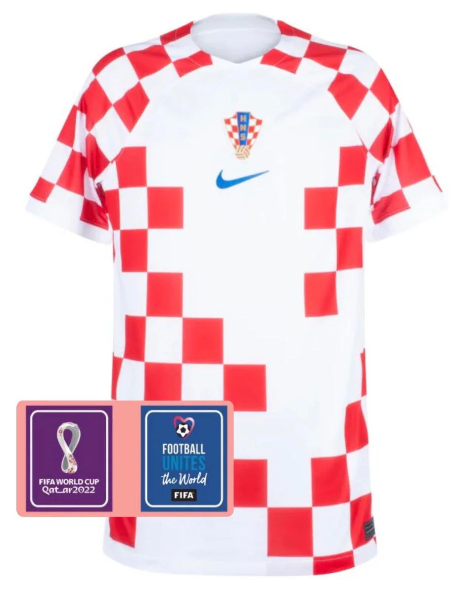 Camiseta Croacia Home 22/23 - Con Parche de Copa del Mundo