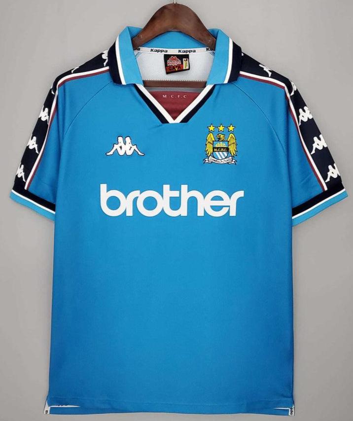 Camisa Manchester City Retrô 1997/1998 Azul - Kappa - DA Sports Oficial
